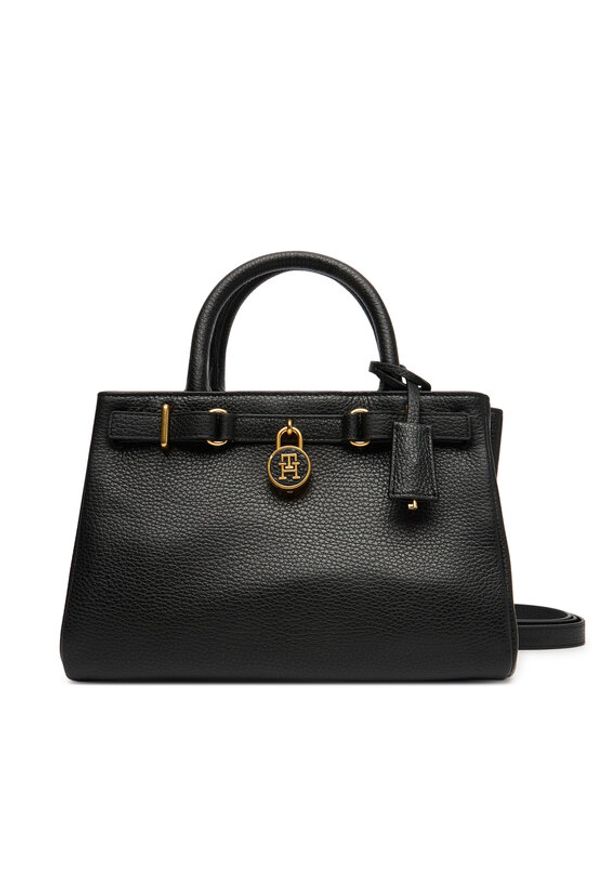 TOMMY HILFIGER - Tommy Hilfiger Torebka American Icon Mini Tote Leather AW0AW17926 Czarny. Kolor: czarny. Materiał: skórzane