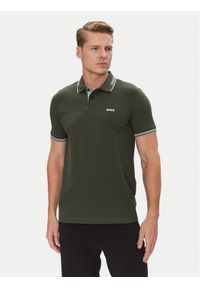 BOSS Polo Paul 50506193 Zielony Slim Fit. Typ kołnierza: polo. Kolor: zielony. Materiał: bawełna