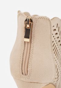 Renee - Beżowe Ażurowe Sandały Vices na Szpilce Seladith. Nosek buta: otwarty. Kolor: beżowy. Materiał: jeans. Wzór: ażurowy. Sezon: lato. Obcas: na szpilce. Styl: elegancki, wizytowy #3