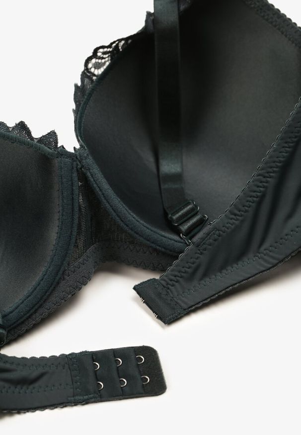 Renee - Ciemnozielony Koronkowy Biustonosz Full-Cup z Regulowanymi Ramiączkami Kristianna. Kolor: zielony. Materiał: koronka. Wzór: koronka