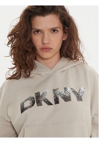 DKNY Bluza DP4T1031 Beżowy Regular Fit. Kolor: beżowy. Materiał: syntetyk #3