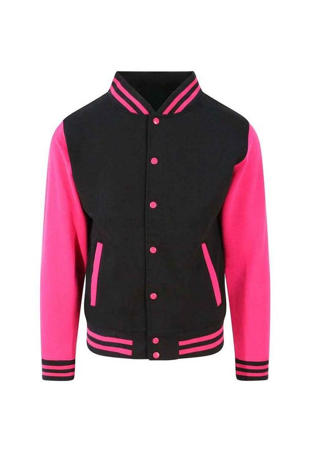 AWDIS - Kurtka Unisex Varsity Dla Dorosłych Z Polibawełny. Kolor: wielokolorowy, różowy, czarny
