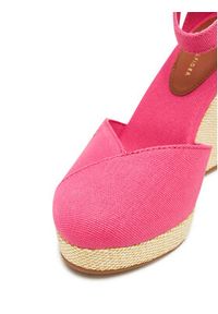 TOMMY HILFIGER - Tommy Hilfiger Półbuty Flag High Wedge Espad Closed Toe FW0FW08494 Różowy. Kolor: różowy. Materiał: materiał #3