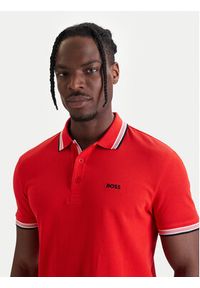 BOSS Polo Paddy 50469055 Czerwony Regular Fit. Typ kołnierza: polo. Kolor: czerwony. Materiał: bawełna #3