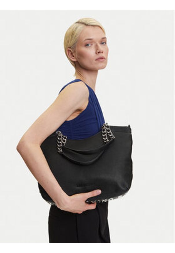 Love Moschino - LOVE MOSCHINO Torebka JC4031PP1MLT000B Czarny. Kolor: czarny. Materiał: skórzane