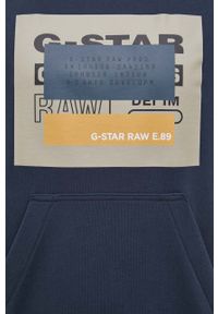G-Star RAW - G-Star Raw bluza D21163.A613 męska z kapturem z nadrukiem. Okazja: na co dzień. Typ kołnierza: kaptur. Kolor: niebieski. Materiał: poliester, dzianina. Wzór: nadruk. Styl: casual #3