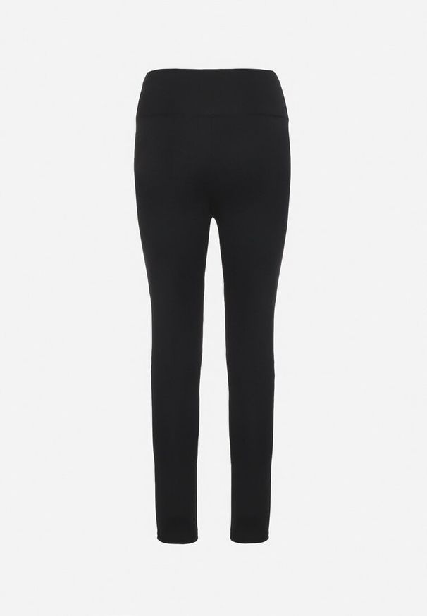 Born2be - Czarne Legginsy Sportowe z Wysokim Stanem Pierra. Okazja: do pracy. Stan: podwyższony. Kolor: czarny. Długość: długie. Styl: sportowy