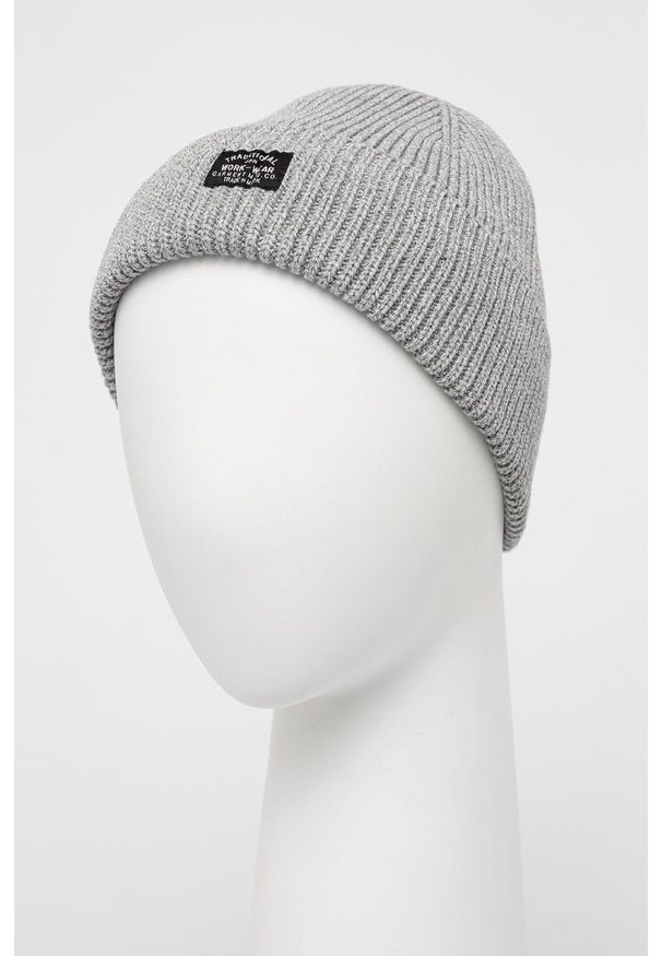 Superdry - Czapka bawełniana. Kolor: szary. Materiał: bawełna
