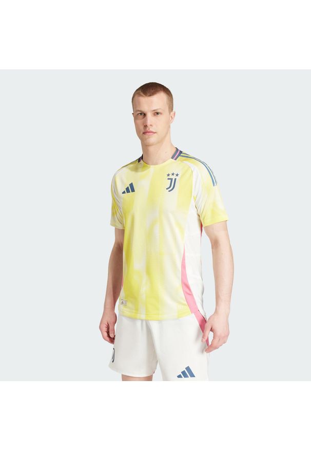 Adidas - Koszulka Juventus 24/25 Away Authentic. Kolor: żółty. Materiał: materiał. Sport: piłka nożna