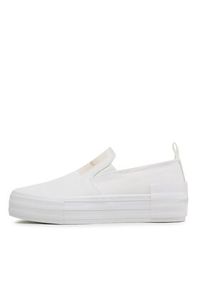 Calvin Klein Jeans Tenisówki Bold Vulc Flatf Slipon Wn YW0YW01040 Biały. Kolor: biały. Materiał: materiał