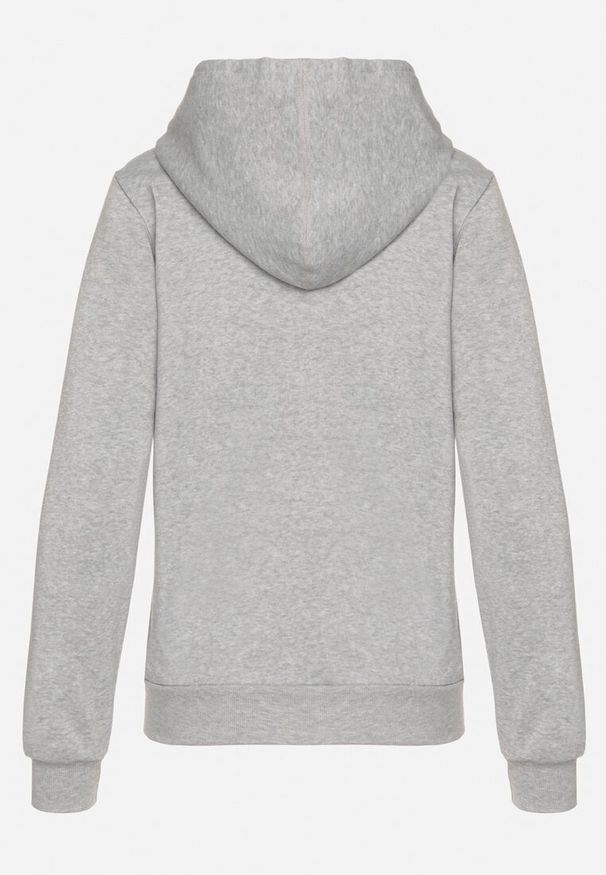 Born2be - Szara Rozpinana Bluza z Kapturem Bawełną i Sznurkami Viltara. Okazja: na co dzień. Typ kołnierza: kaptur. Kolor: szary. Materiał: bawełna. Styl: casual