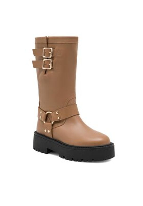 Badura Kozaki INES-9187 Brązowy. Kolor: brązowy. Materiał: skóra