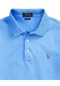 Ralph Lauren - RALPH LAUREN - Koszulka Polo Slim Fit. Typ kołnierza: polo. Kolor: niebieski. Materiał: bawełna. Wzór: haft. Styl: klasyczny #3