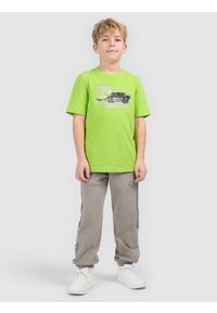 4f - 4F T-shirt regular z nadrukiem chłopięcy - zielony 140 (9-10 lat). Okazja: na co dzień, na uczelnię. Kolor: zielony. Materiał: skóra, bawełna, materiał. Wzór: nadruk. Sezon: lato. Styl: klasyczny, casual #2