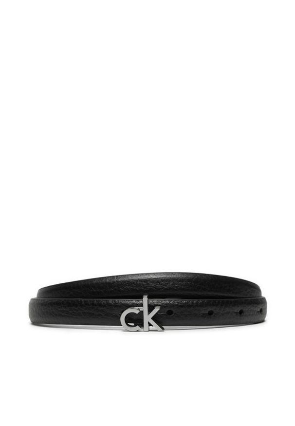 Calvin Klein Pasek Damski Ck Thin Belt 1.5cm Pebble K60K612858 Czarny. Kolor: czarny. Materiał: skóra