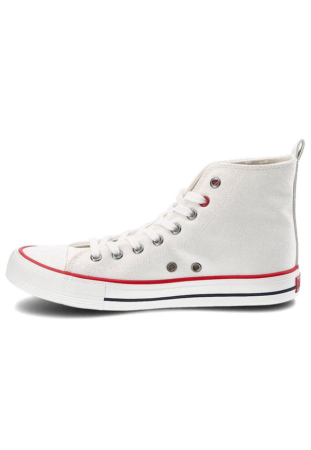Big-Star - Białe Trampki Big Star Modne Buty Damskie Półbuty. Kolor: biały. Materiał: materiał, guma. Szerokość cholewki: normalna. Styl: sportowy