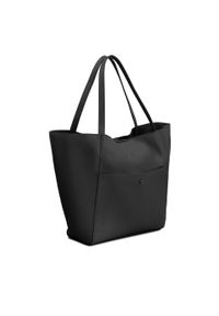 Kazar - Duża skórzana tote bag z kieszenią na przodzie. Kolor: czarny. Materiał: skórzane. Styl: casual #3