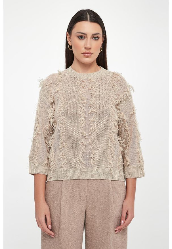 Sweter damski lniany PESERICO. Materiał: len