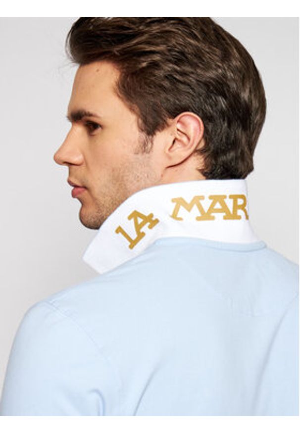 La Martina Polo CCMP01 PK001 Błękitny Regular Fit. Typ kołnierza: polo. Kolor: niebieski. Materiał: bawełna