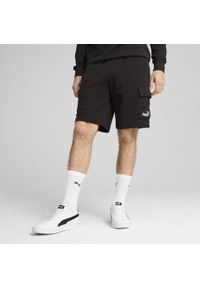 Puma - Męskie szorty bojówki Essentials 10" z logo No. 1 PUMA Black. Kolor: czarny. Długość: krótkie. Sezon: lato