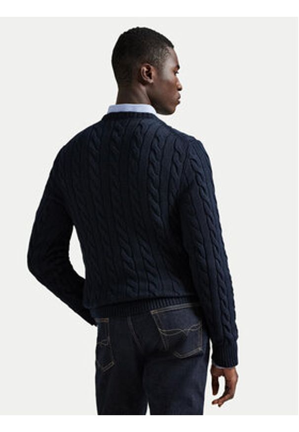 Polo Ralph Lauren Sweter 710775885001 Granatowy Regular Fit. Typ kołnierza: polo. Kolor: niebieski. Materiał: bawełna