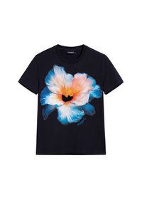 Desigual T-Shirt Estocolmo 26SWTK03 Granatowy Regular Fit. Kolor: niebieski. Materiał: bawełna #3