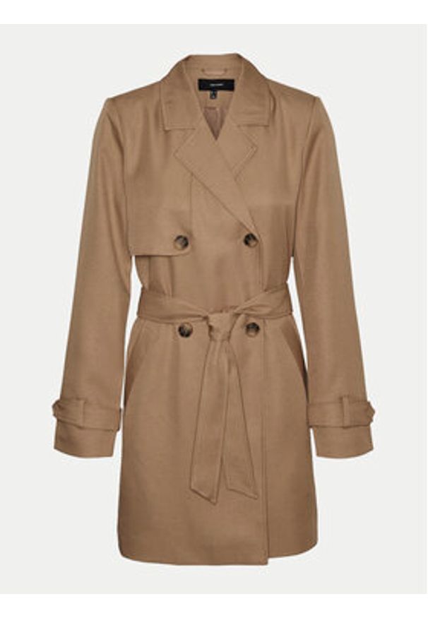 Vero Moda Trencz Celeste 10239411 Brązowy Regular Fit. Kolor: brązowy. Materiał: syntetyk