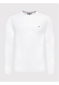 TOMMY HILFIGER - Tommy Hilfiger Longsleeve MW0MW10804 Biały Slim Fit. Kolor: biały. Materiał: bawełna. Długość rękawa: długi rękaw