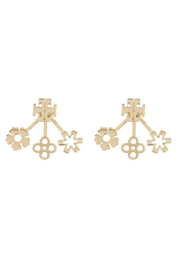 Tory Burch Kolczyki Kira Clover Front-Back Earring 160178 Złoty. Materiał: metalowe. Kolor: złoty