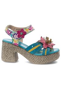 Sandały damskie Artiker, cholewka ze skóry naturalnej pasek wokół kostki z zapięciem na rzep, niebieskie, 58C1026. Zapięcie: rzepy. Kolor: niebieski. Materiał: skóra #4