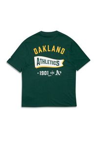 New Era T-Shirt Oakland Athletics MLB Pennant Graphic 60596214 Zielony Regular Fit. Kolor: zielony. Materiał: bawełna #7