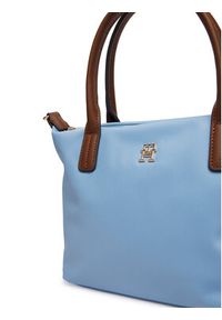 TOMMY HILFIGER - Tommy Hilfiger Torebka Popette Mini Tote AW0AW17709 Błękitny. Kolor: niebieski. Materiał: skórzane #4