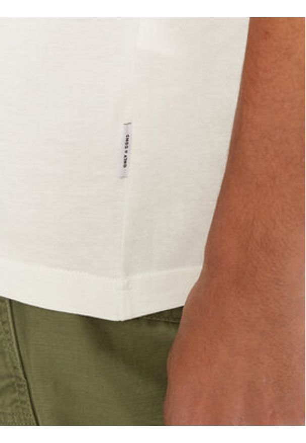 Only & Sons T-Shirt Bowen 22032071 Biały Relaxed Fit. Kolor: biały. Materiał: bawełna