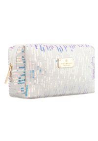 Kosmetyczka z poliestru w białym kolorze, jednokomorowa - Peterson. Kolor: biały. Materiał: poliester. Wzór: aplikacja #1