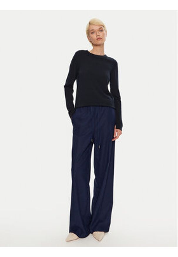 BOSS - Boss Sweter Feganasi 50492551 Granatowy Regular Fit. Kolor: niebieski. Materiał: wełna