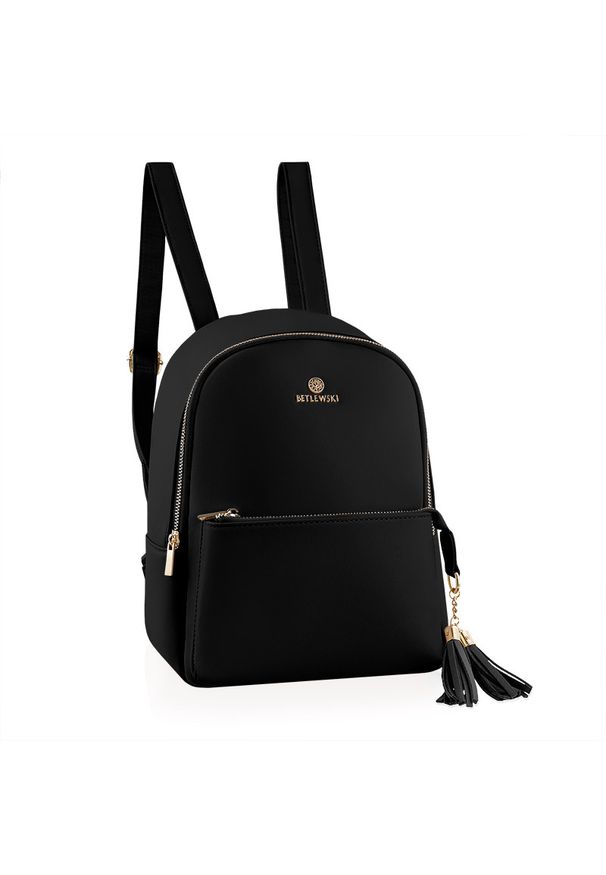 Betlewski - Plecak damski MILEY czarny. Kolor: czarny. Materiał: skórzane