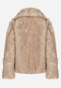 Born2be - Beżowa Kurtka Futerko z Ozdobnym Kołnierzem Talliea. Okazja: na co dzień. Kolor: beżowy. Materiał: futro. Styl: wizytowy, klasyczny, casual, elegancki #6