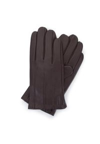 Wittchen - Męskie rękawiczki z gładkiej skóry. Kolor: brązowy. Materiał: skóra. Wzór: gładki. Sezon: jesień, zima. Styl: elegancki