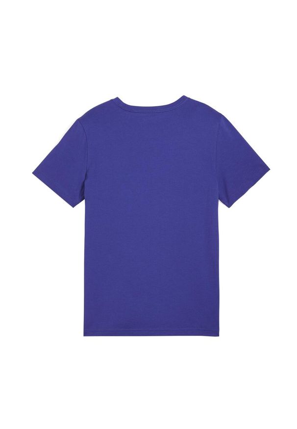 Puma - Koszulka t-shirt dziecięca dla chłopca bawełna granatowa logo PUMA. Kolor: niebieski. Materiał: bawełna