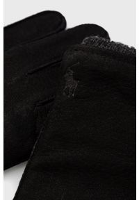 Polo Ralph Lauren rękawiczki zamszowe męskie kolor czarny. Kolor: czarny. Materiał: zamsz #2