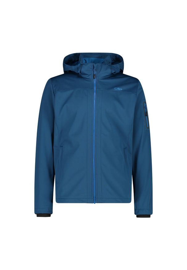 Kurtka męska turystyczna CMP 39A5027. Typ kołnierza: kaptur. Kolor: niebieski. Materiał: softshell. Sport: turystyka piesza