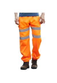 YOKO - Męskie Wodoodporne Spodnie Dresowe HiVis. Kolor: pomarańczowy. Materiał: dresówka