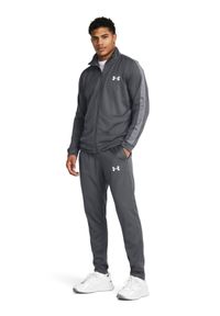 Komplet dresowy męski Under Armour UA Knit Track Suit - szary. Kolor: szary. Materiał: dresówka. Wzór: gładki. Styl: klasyczny