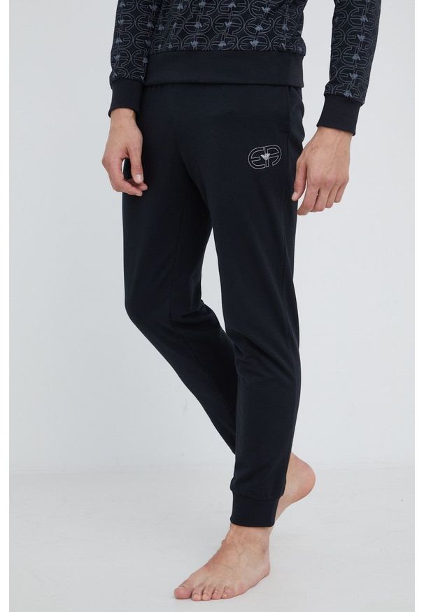 Emporio Armani Underwear spodnie dresowe 111690.2R566 męskie kolor czarny z nadrukiem. Kolor: czarny. Materiał: dresówka. Wzór: nadruk