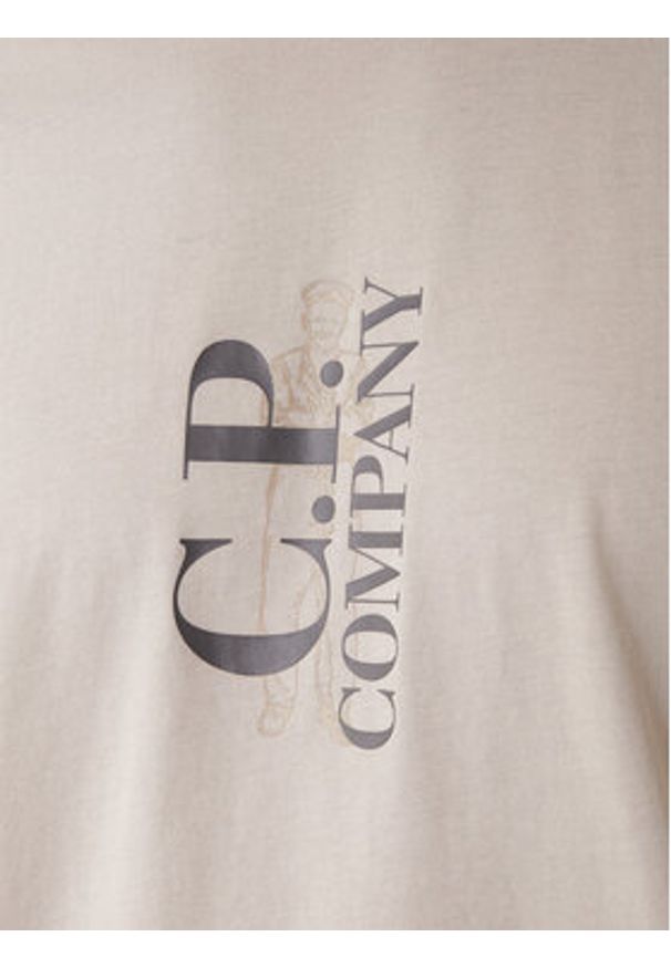 C.P. Company T-Shirt 20CMTS084A005100W Beżowy Regular Fit. Kolor: beżowy. Materiał: bawełna