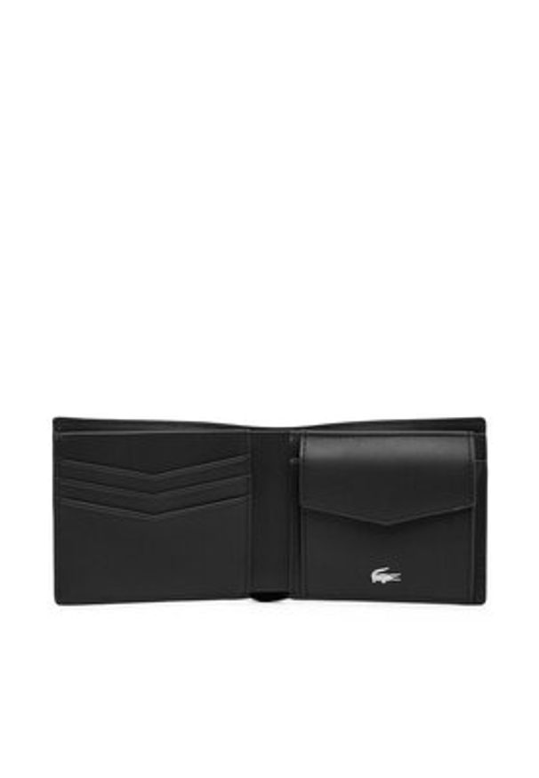Lacoste Portfel męski NH5054OI Czarny. Kolor: czarny. Materiał: skóra