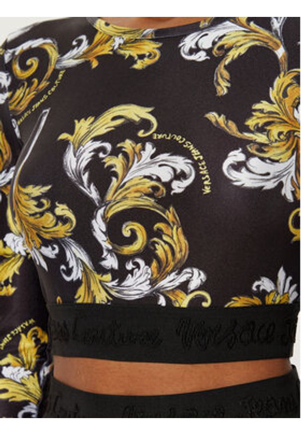 Versace Jeans Couture Bluzka 78HAH218 Czarny Slim Fit. Kolor: czarny. Materiał: syntetyk