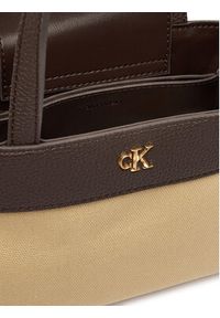 Calvin Klein Torebka Ck Canvas Mini Tote Crossbody LV04F3504G Brązowy. Kolor: brązowy #4