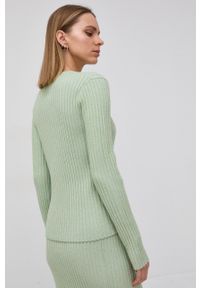Tory Burch Sweter wełniany damski kolor zielony. Kolor: turkusowy. Materiał: wełna. Długość rękawa: długi rękaw. Długość: krótkie #2
