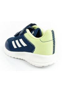 Adidas - Buty adidas Tensaur Run 2.0 Jr GZ5855 niebieskie. Zapięcie: rzepy. Kolor: niebieski. Materiał: guma, materiał. Szerokość cholewki: normalna. Wzór: paski. Sport: bieganie